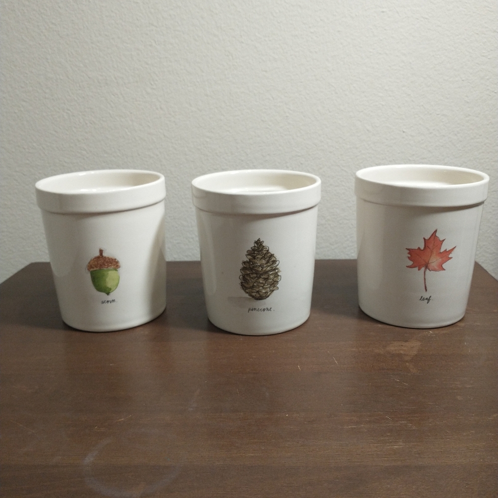 Rae Dunn,Fall AutumnCeramic UtensilCaddy Planter,Acorn,Pinecone Leaf Without try